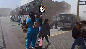 Incendio en bus del Metropolitano: pasajeros huyen por las ventanas para huir de las llamas en la estación Parque del Trabajo