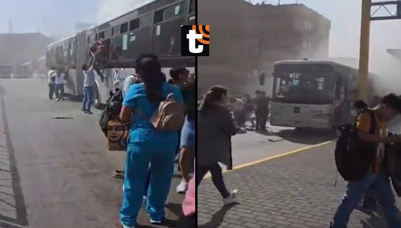 Incendio metropolitano: bus se incendia cerca a la estación parque del trabajo