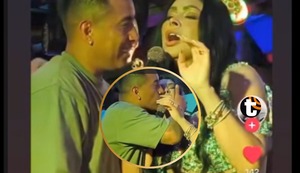 Pamela Franco y Cueva juntos en show: El beso entre Aladino y la cumbiambera