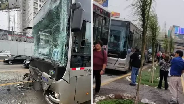 Surquillo: Tres buses del Metropolitano protagonizan accidente múltiple