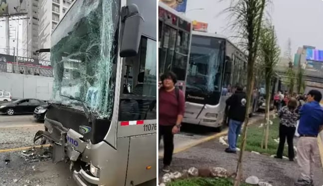 Surquillo: Tres buses del Metropolitano protagonizan accidente múltiple