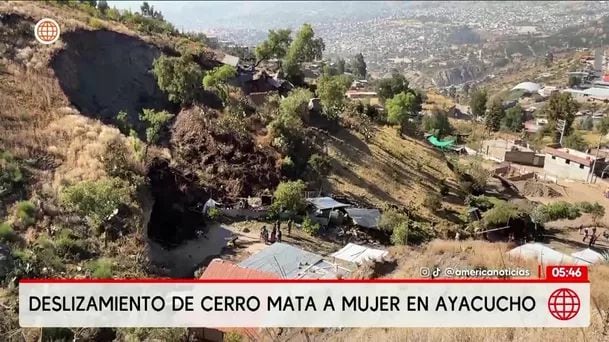 Deslizamiento de cerro deja una mujer muerta en Ayacucho. Foto: América Noticias