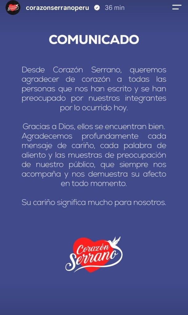 Corazón Serrano lanza comunicado tras incendio en ala de avión de Latam.