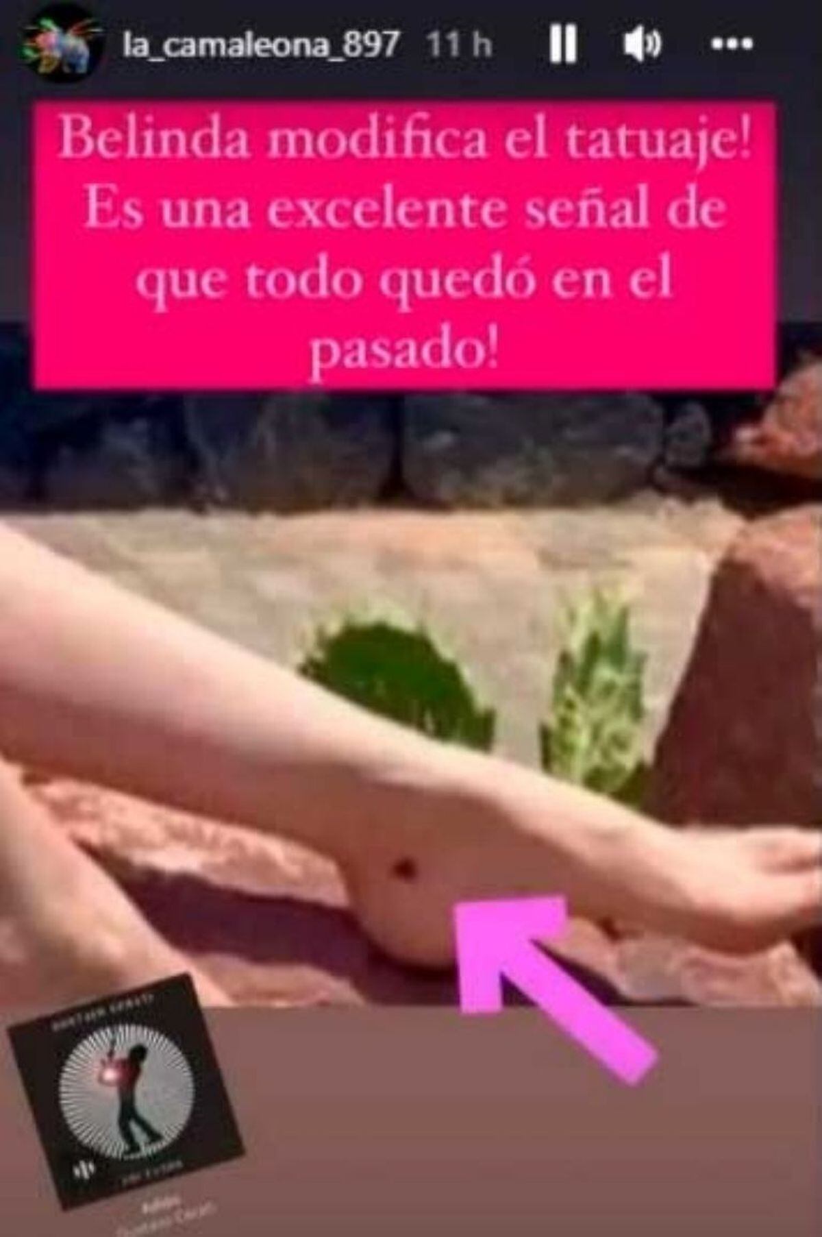 El post de la usuario en la que señala el cambio en su tatuaje (Foto: La Camaleona 987 / Instagram)