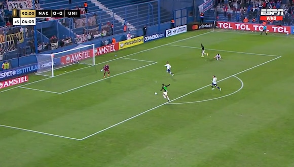 Martín Pérez Guedes tuvo la victoria de Universitario pero falló de increíble manera. (Video: ESPN)