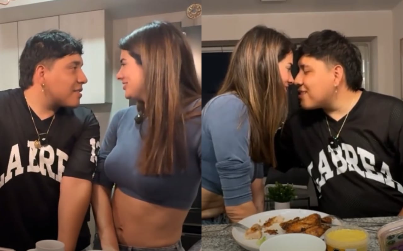 La modelo hizo su declaración de amor al 'influencer' durante una transmisión en vivo | Foto: Kick (Captura) / Composición EC