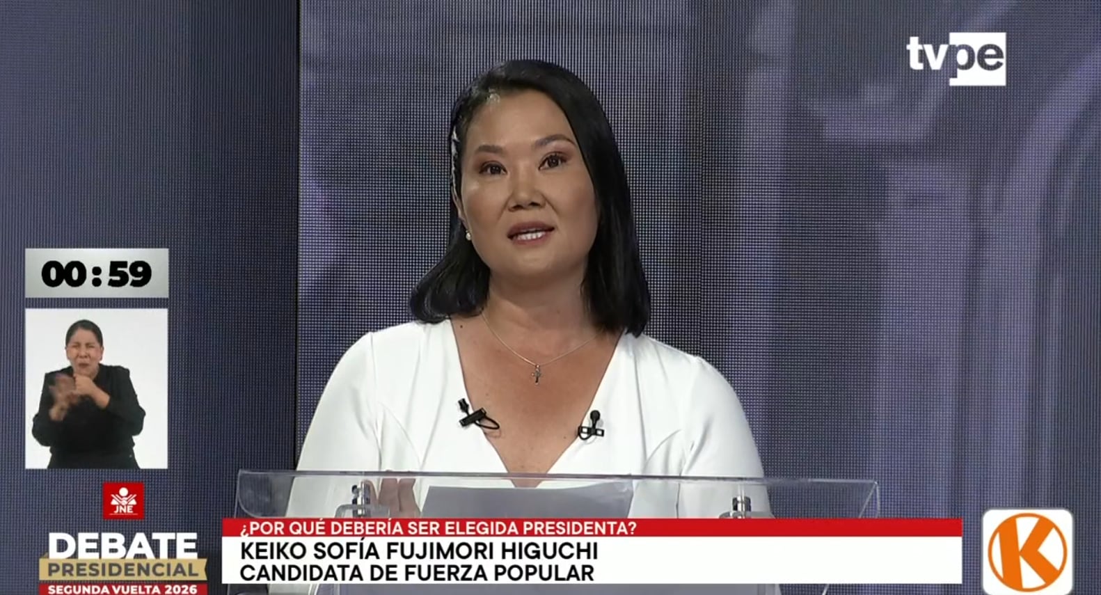 Keiko Fujimori explica por qué debería ser presidenta del Perú.
