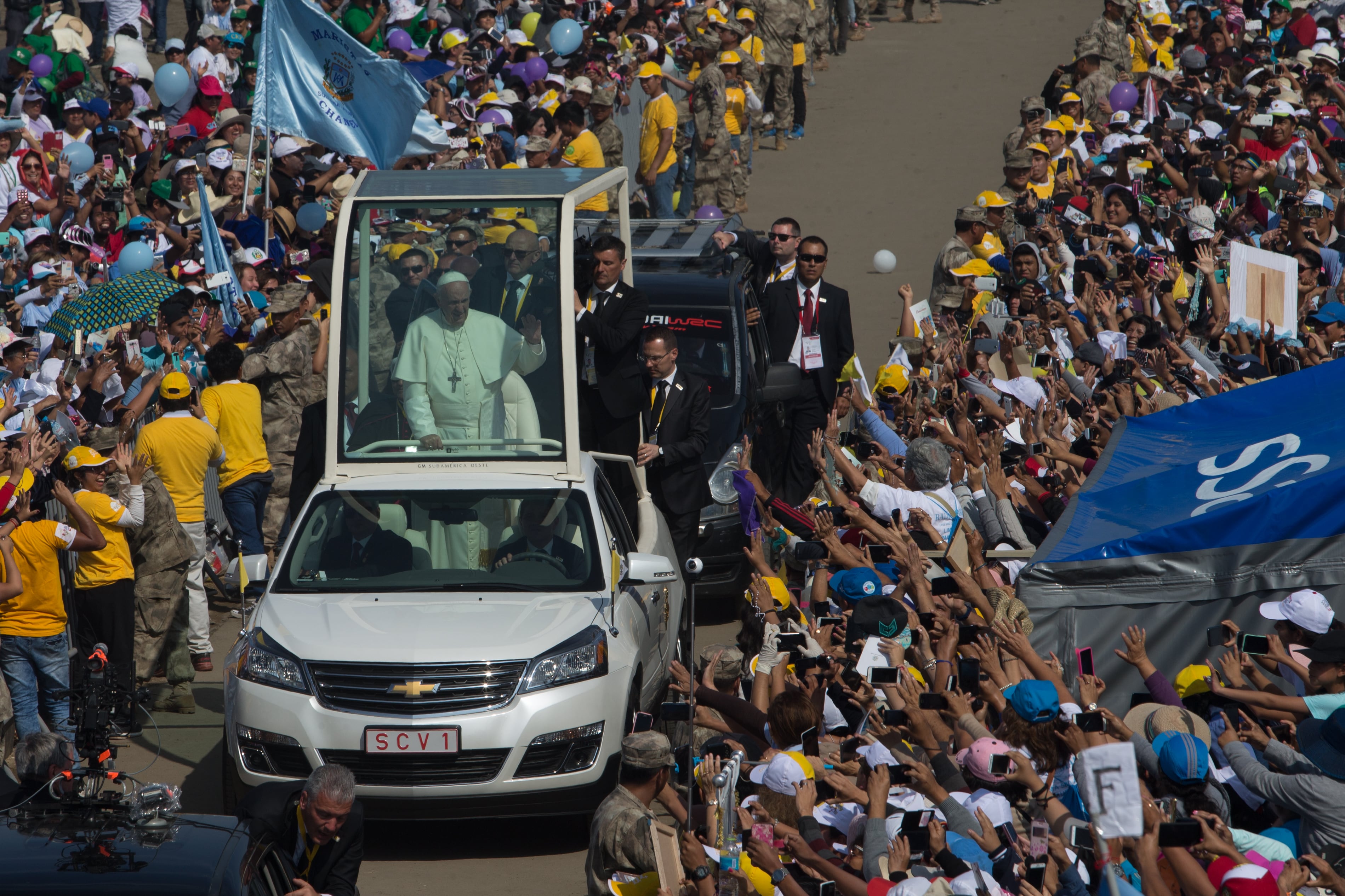 Papa Francisco llegó a la ciudad de Trujillo.