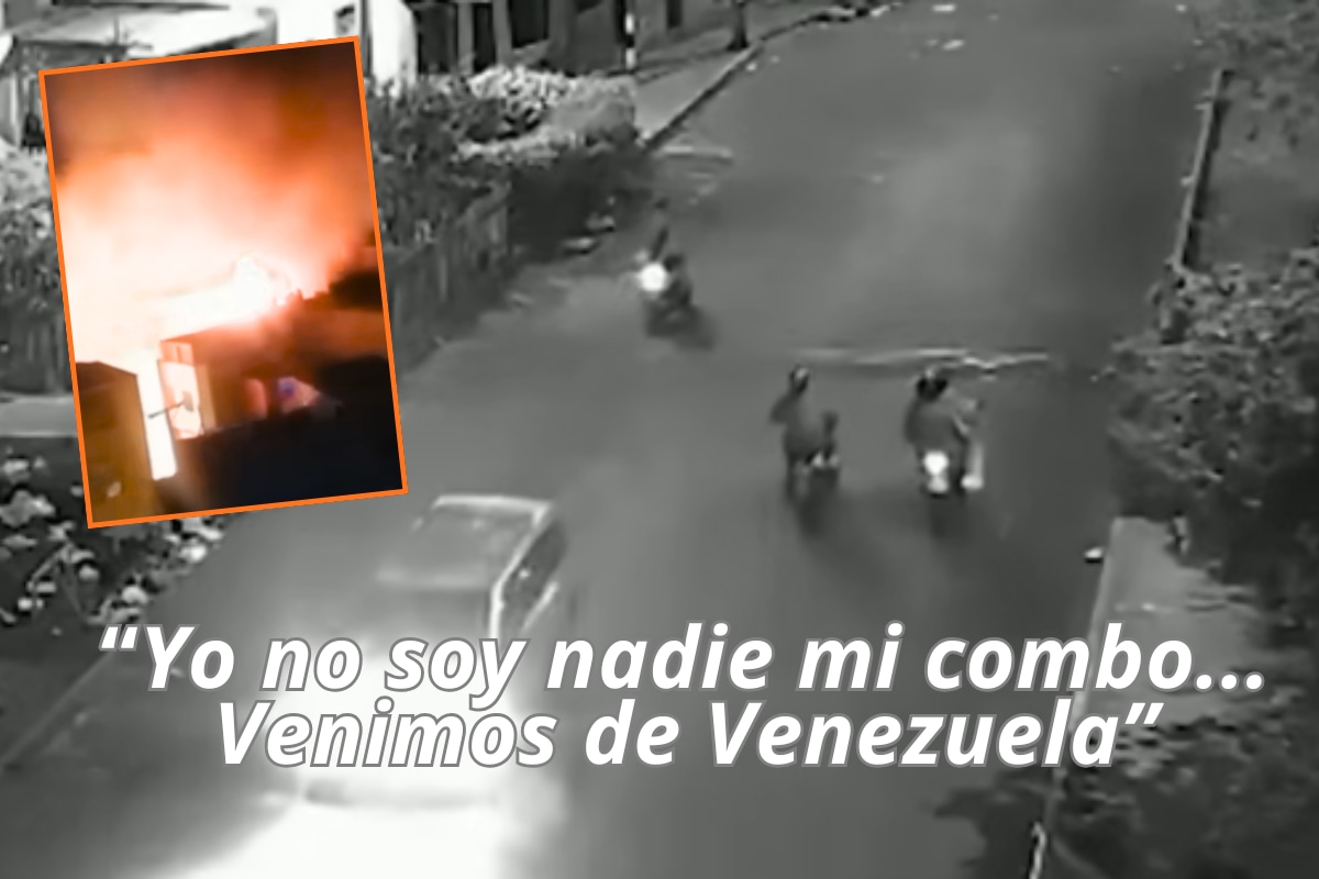 Delincuentes se fueron cantando tras prender fuego en el lugar. (Captura Cuarto Poder)