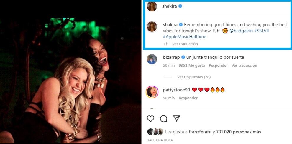 Shakira dedicó mensaje de aliento a Rihanna. (Foto: @shakira).