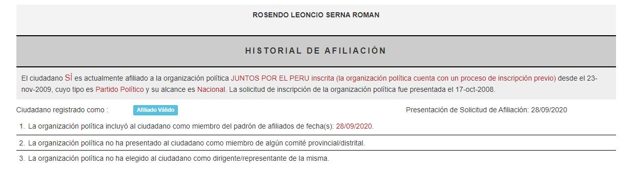 ROP indica que Rosendo Serna, nuevo ministro de Educacion, está afiliado a Juntos por el Perú.