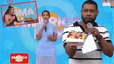 Xiomy Kanashiro lleva torta de Jefferson Farfán a América Hoy