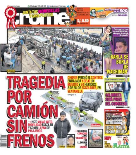 Tragedia por camión sin frenos