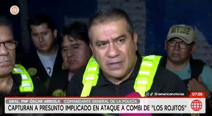 El General PNP, Oscar Arriola, señaló que encontraron armas.