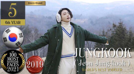Jungkook de BTS en el puesto #5 de Los 100 rostros más bellos del 2021. Foto: Captura YT