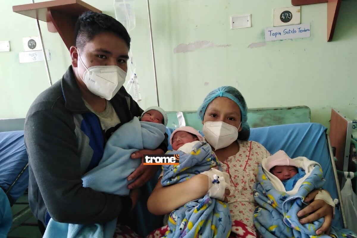 Trillizos Alison, Estrella y Aarón nacieron prematuros, pero están sanitos. Necesitan ayuda con más leche y pañales. (Walter Alejos / Isabel Medina /Trome)