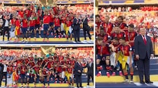 ¡Se robó las miradas! Donald Trump se coló en la foto de España tras ganar el Mundial 2026