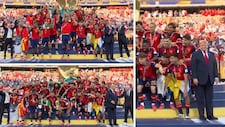 ¡Se robó las miradas! Donald Trump se coló en la foto de España tras ganar el Mundial 2026