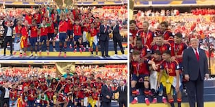 ¡Se robó las miradas! Donald Trump se coló en la foto de España tras ganar el Mundial 2026