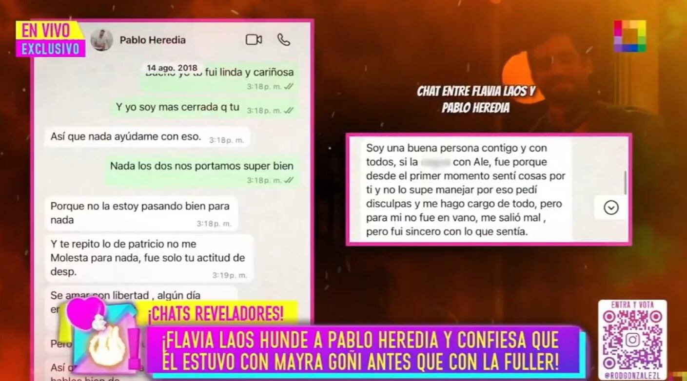 Mensaje de Pablo Heredia a Flavia Laos llama la atención de AYF.
