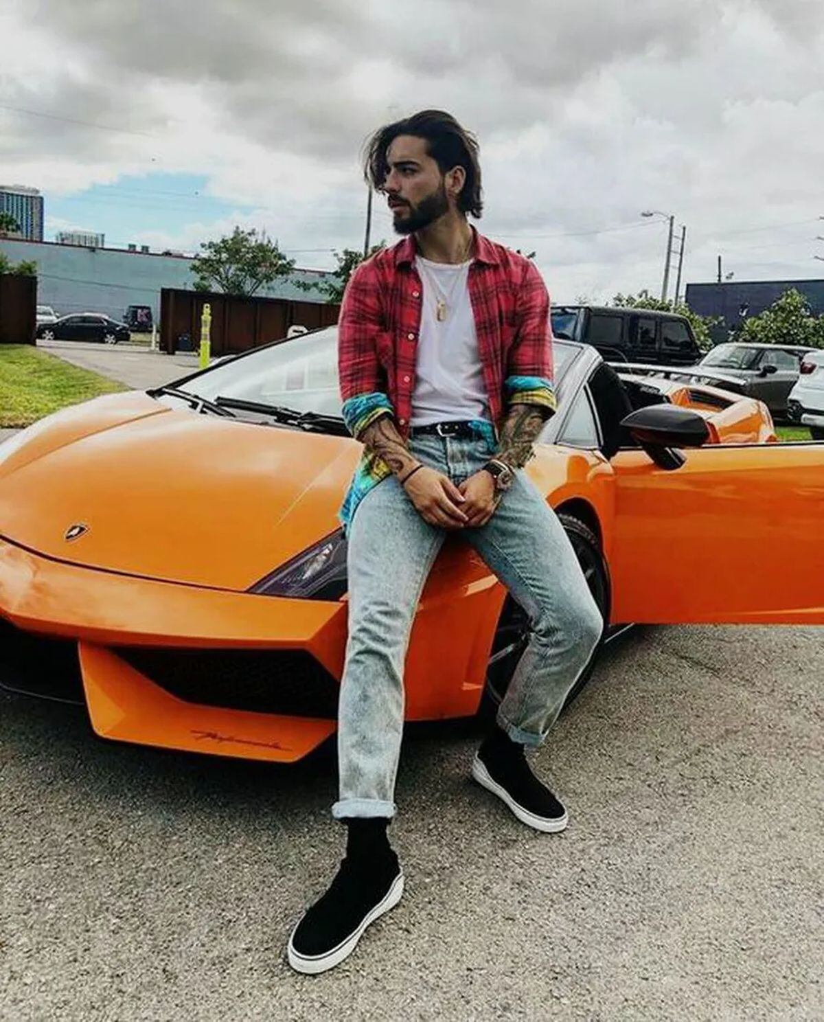Con su Lamborghini (Foto: Maluma / Instagram)