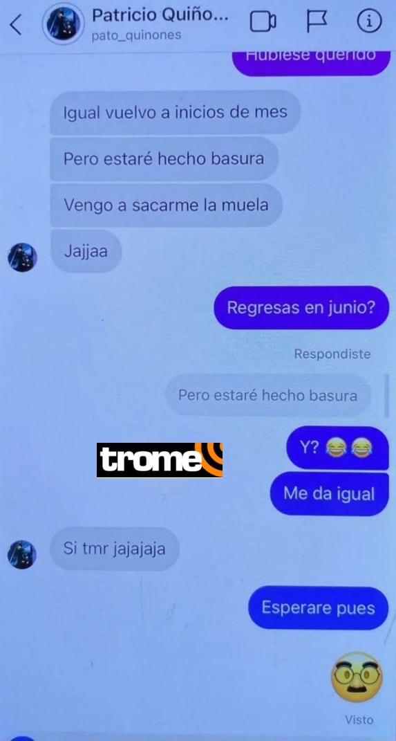 Se filtran chats entre Andrea San Martín y 'Pato' Quiñones. Foto: Instagram