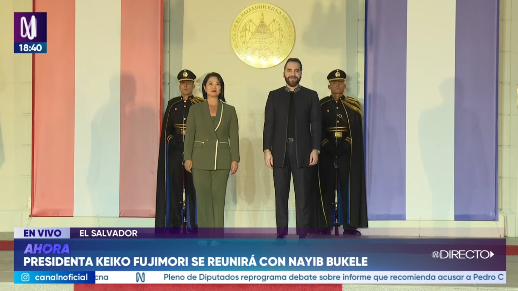 Presidenta Keiko Fujimori se reúne con el mandatario de El Salvador, Nayib Bukele.
