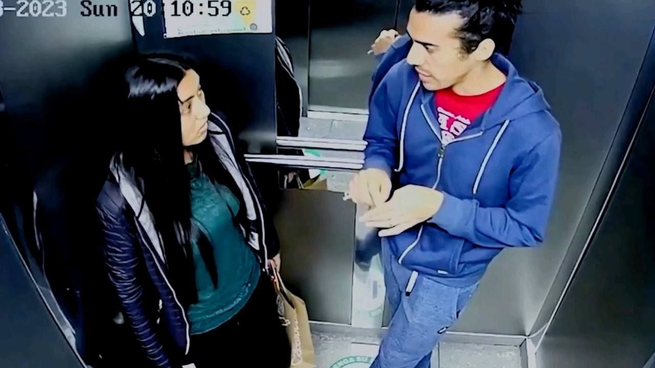 Cámaras los grabaron en el ascensor del edificio.