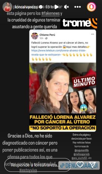 Lorena Álvarez denuncia fake news.