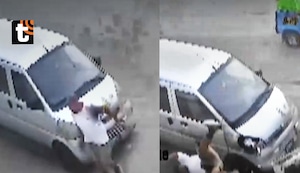 ¡Indignante! Chofer de miniván atropella, lanza al asfalto a abuelito y huye sin ayudarlo en Carabayllo