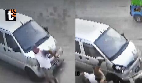 ¡Indignante! Chofer de miniván atropella, lanza al asfalto a abuelito y huye sin ayudarlo en Carabayllo