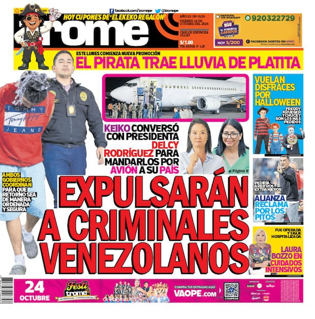 Portada Trome viernes 16 de octubre de 2026