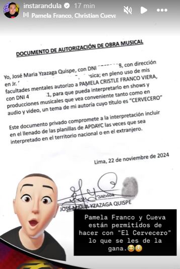 Creador del ‘Cervecero’ llega a acuerdo con Pamela Franco y la autoriza a usar su tema