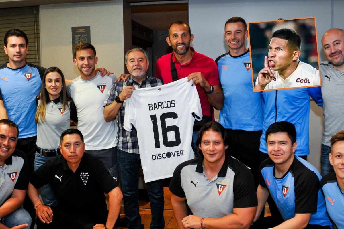 Hernán Barcos espera el triunfo de LDU sobre Universitario en la Copa Libertadores. ( Twitter LDU)