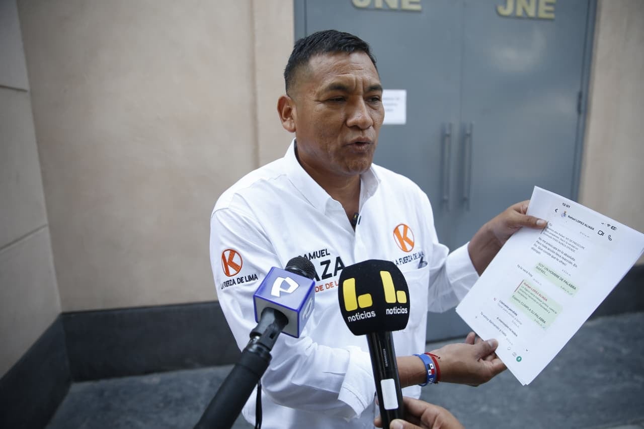 Samuel Daza denuncia a López Aliaga ante el JNE por presunta coacción antes del debate