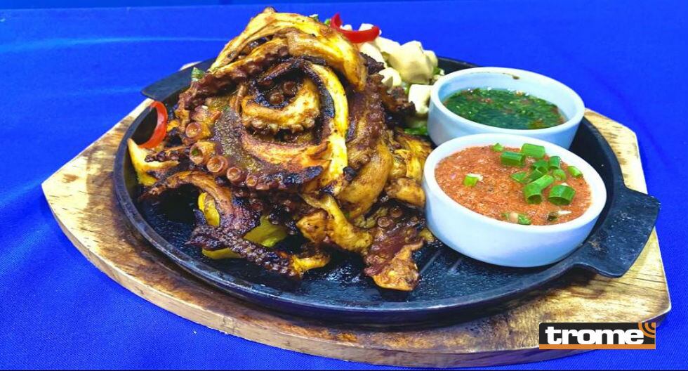 Pulpo a la parrilla, otros de los platos con este molusco que figura entre los más pedidos por los peruanos. (Producción Trome-Isabel Medina / Mi Barrunto).