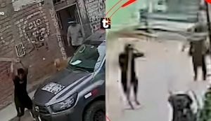 ¡Todo quedó grabado! Sujeto ataca a policía con un palo, destruye patrullero y termina herido de bala en Puente Piedra