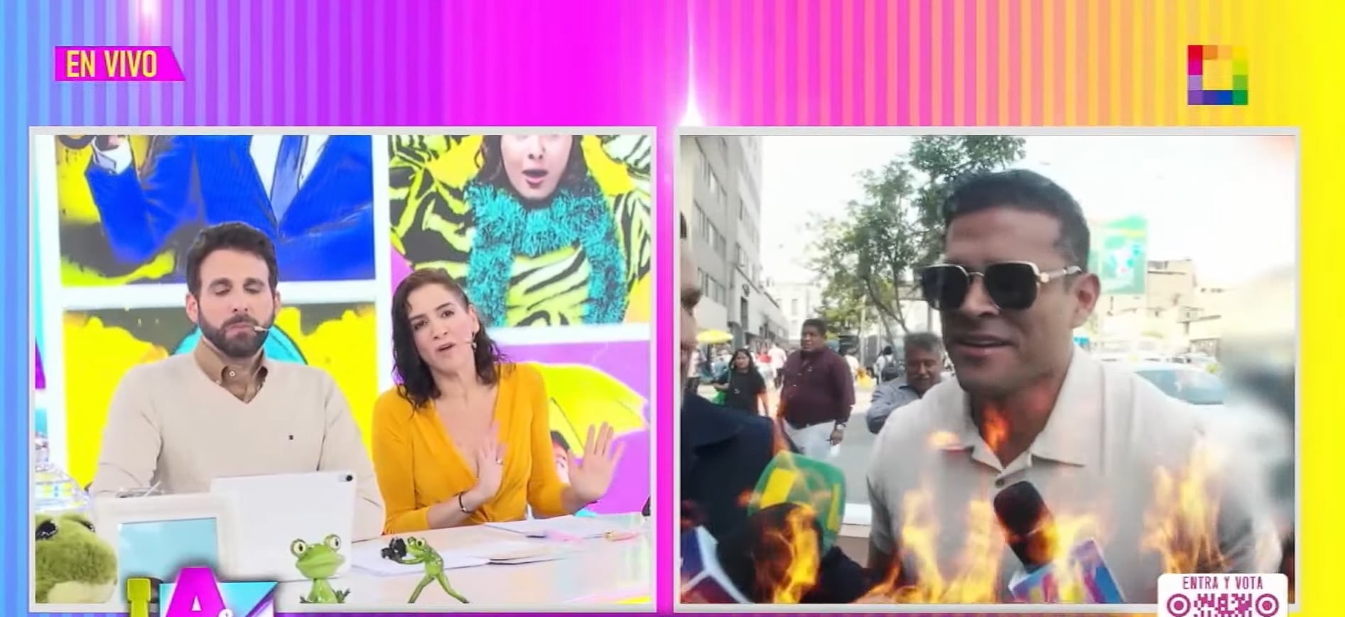 Conductores de 'Amor y fuego' fulminan al cumbiambero. (Foto: Willax)