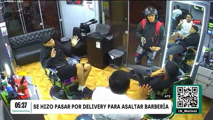 Falso delivery asalta barbería en Ate. Foto: Latina