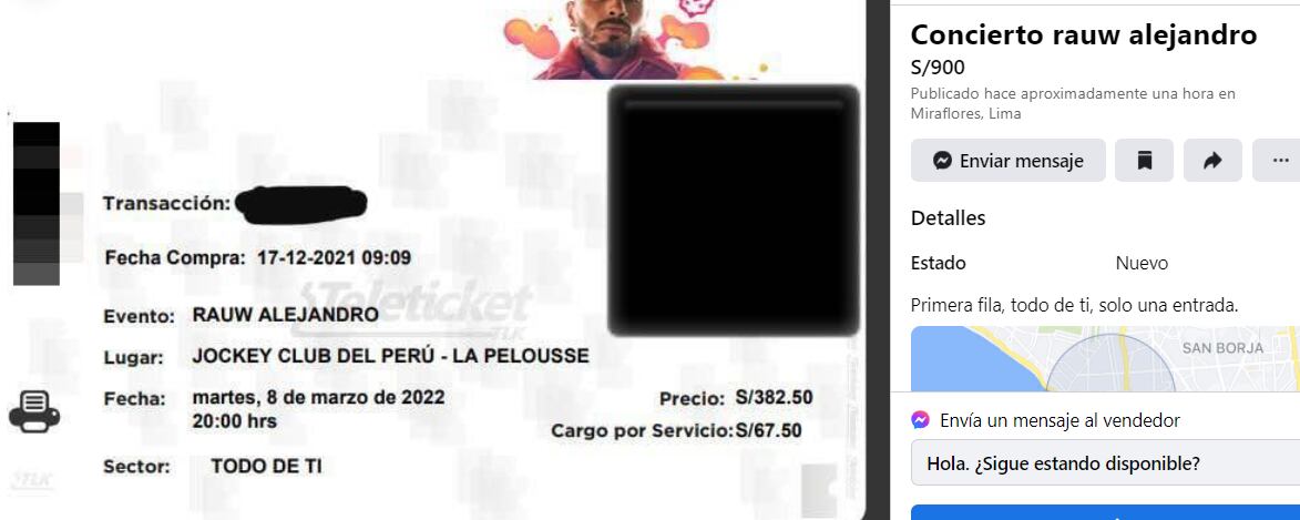 Revenden entradas para concierto de Rauw Alejandro en Lima a más del 50% del precio de oferta.