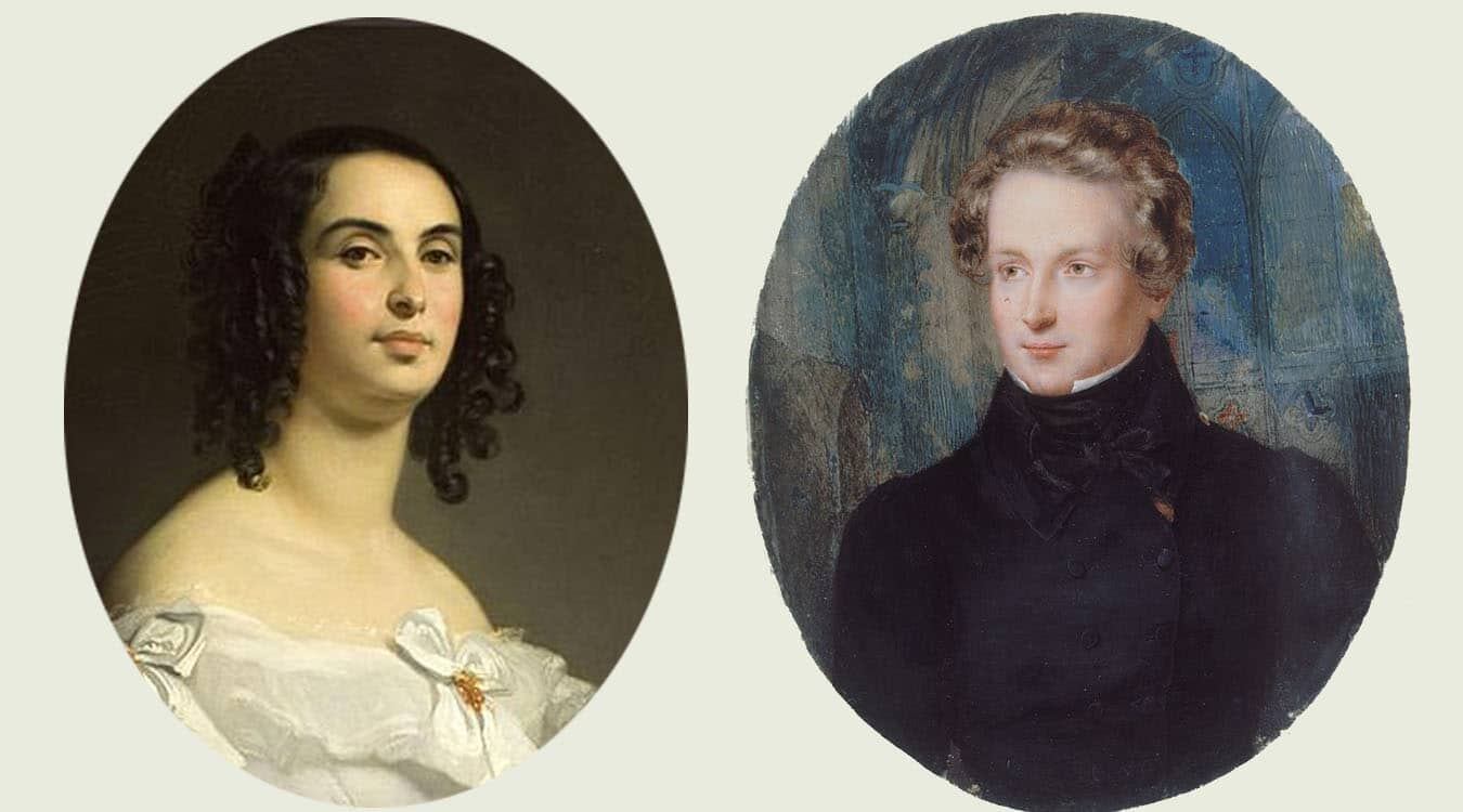 Adele Hugo y Víctor Hugo. Foto: Internet.