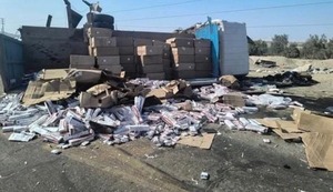 Camión repleto de cigarrillos de contrabando provoca accidente en la Panamericana Sur