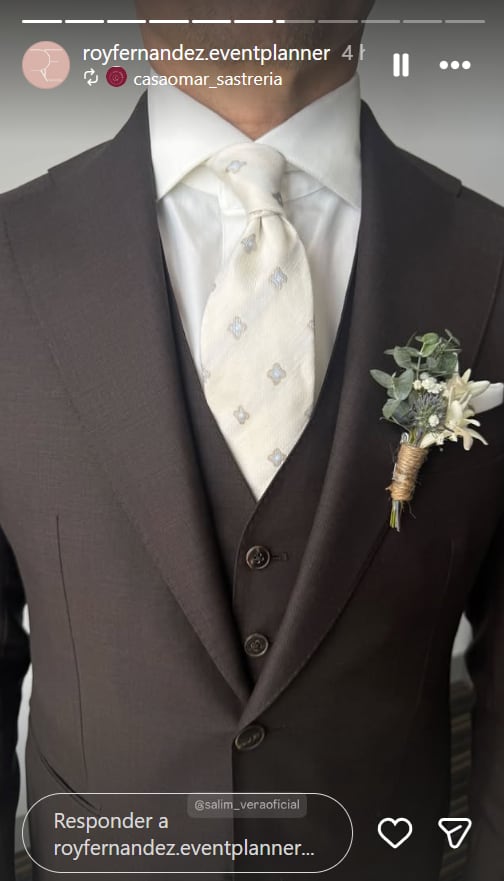 Así lució Salim Vera el día de su boda.