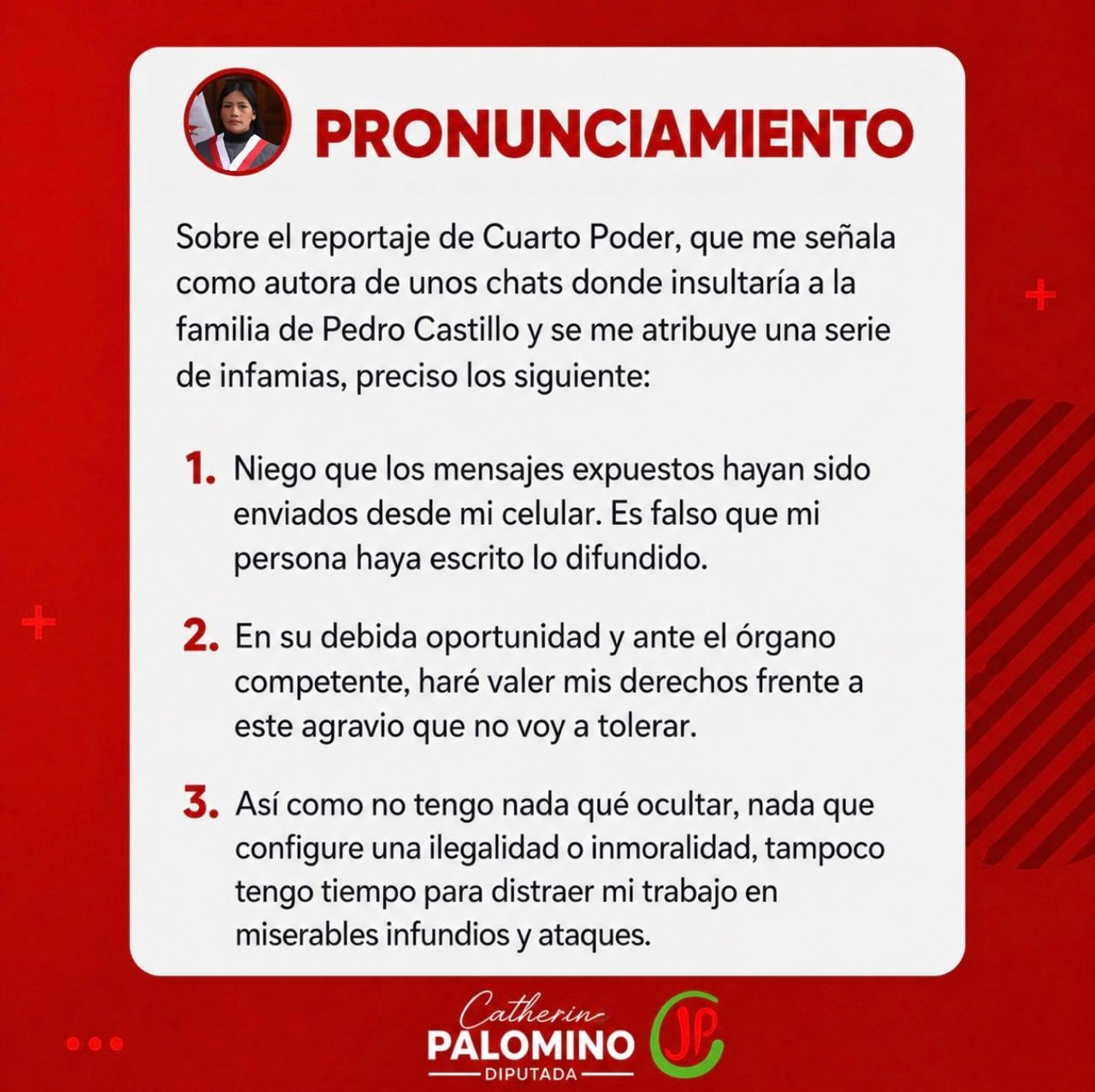 Respuesta de Catherin Palomino.