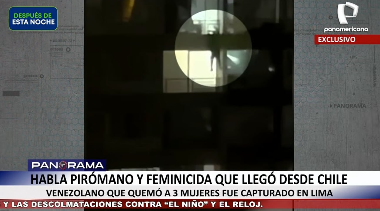 Así huyó el sujeto de un condominio multifamiliar en Chile tras propinar un incendio y quemar a su expareja.