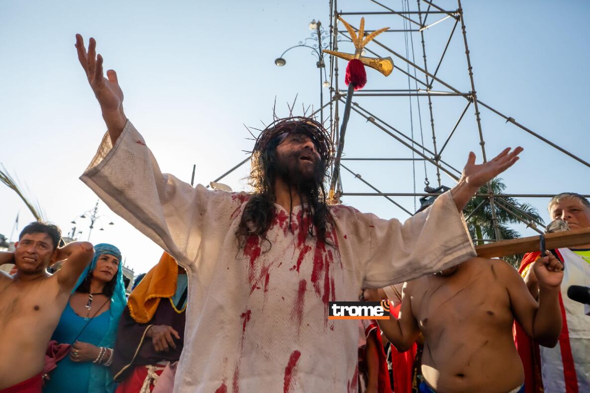 Mario Valencia, Cristo Cholo, junto a su grupo teatral realizarán escenificaciones de Semana Santa 2025. (Mun. Lima /Trome)