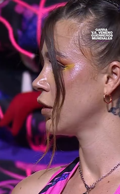 La reacción de Ducelia Echevarría al saber que fue expulsada de 'Guerreros Mundiales' en México por conducta antideportiva.