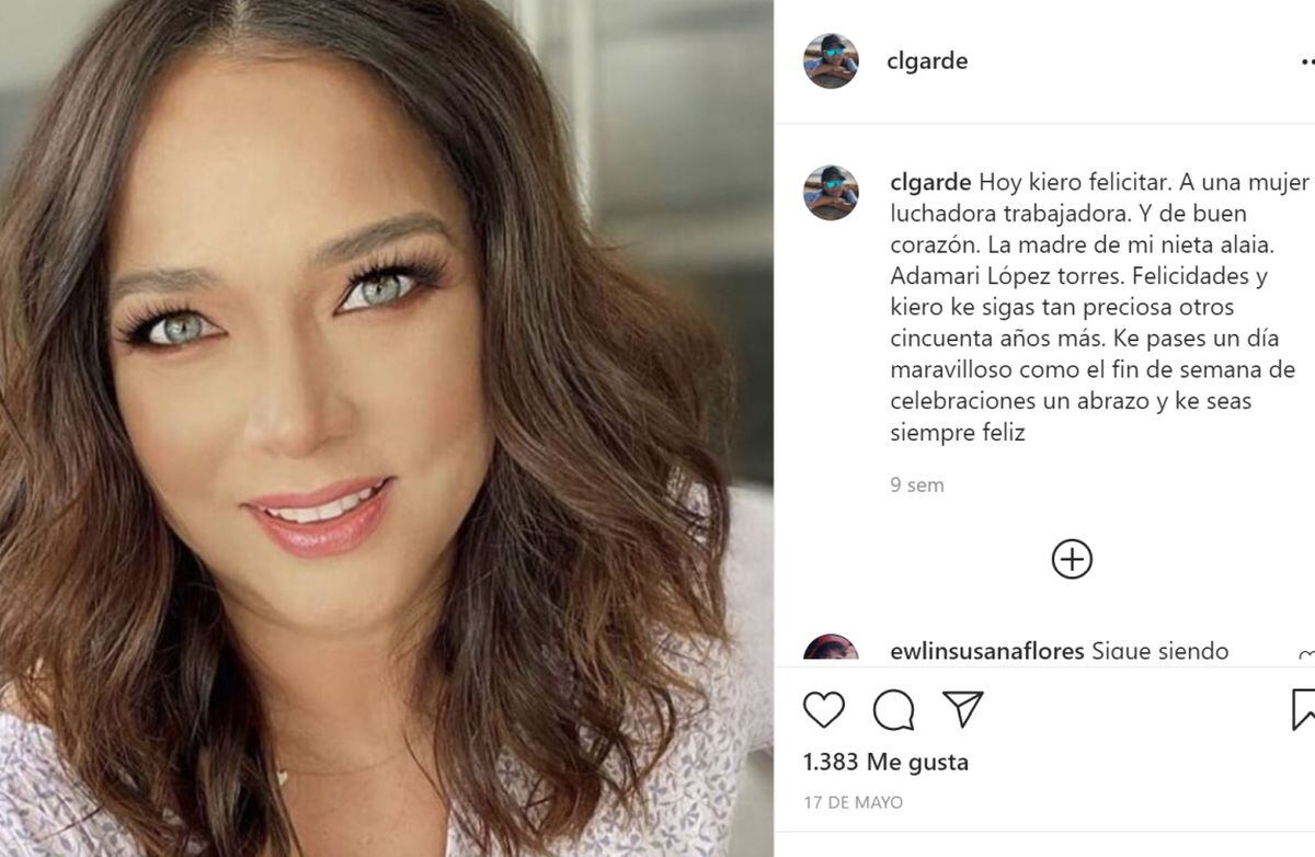 Carmen Lozano escribió mensaje en favor de su hijo Toni Costa y termina defendiendo a Adamari López. (Foto: Instagram/Carmen Lozano)