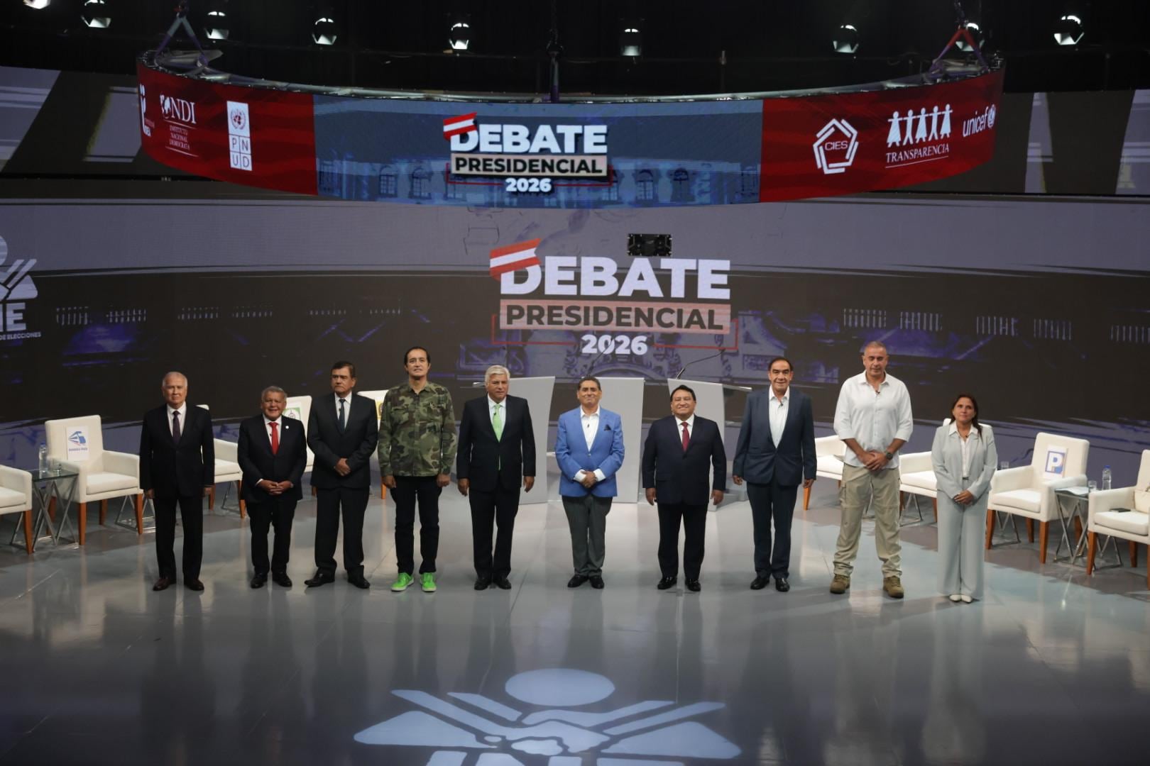 Candidatos del primer debate presidencial del JNE (JNE)