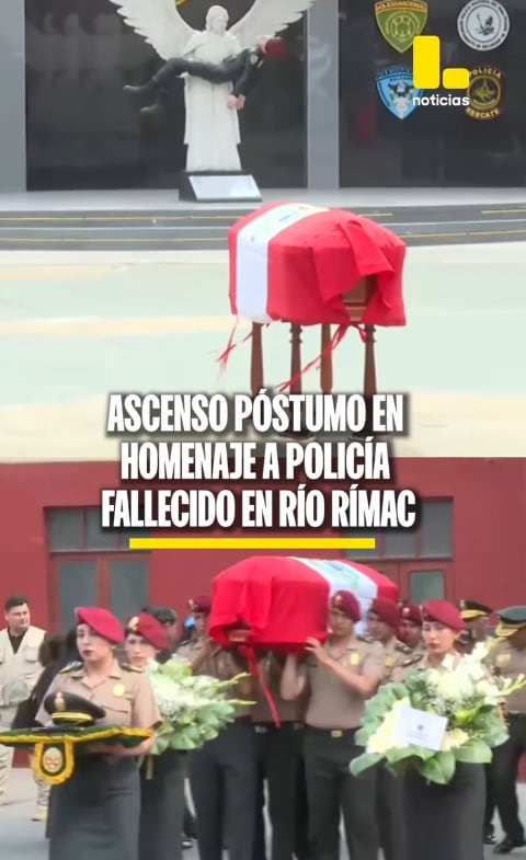 Edson Hernán Cerrón Lazo, general de la Policía Nacional del Perú, otorgó ascenso póstumo para el policía rescatista Patrick Ospina Orihuela.